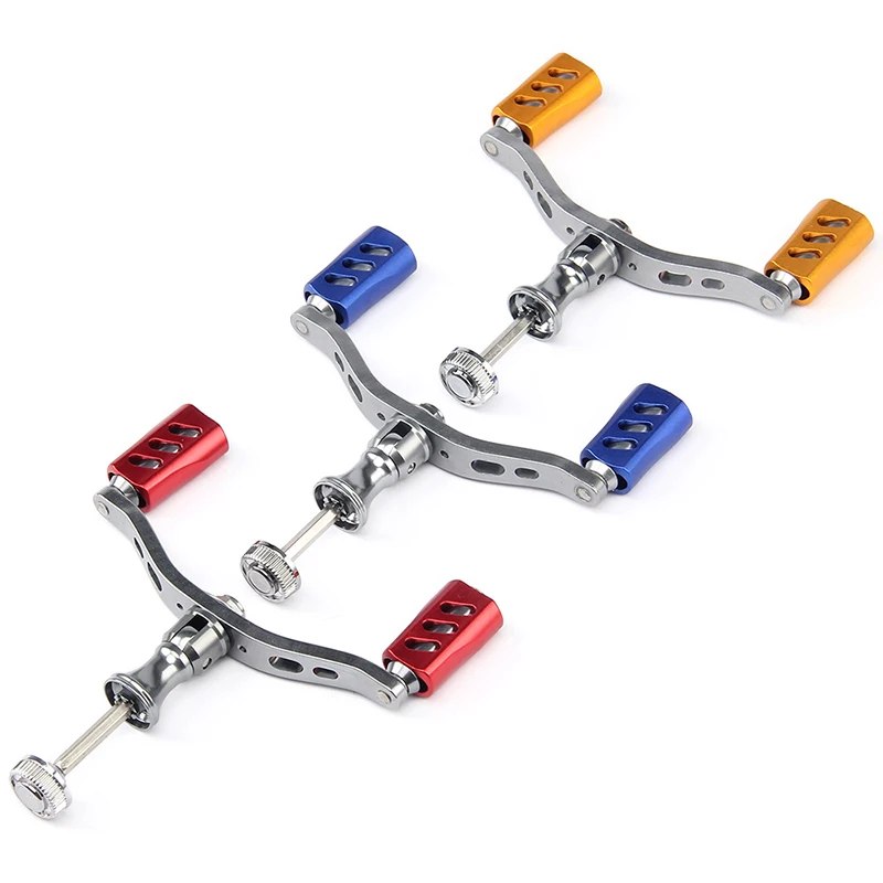 1PC Spinning Reel Dual Griff Grip CNC Metall Rocker Arm EVA Knopf Angeln Rad DIY Geändert Angelgerät Reel werkzeuge – Detail 12