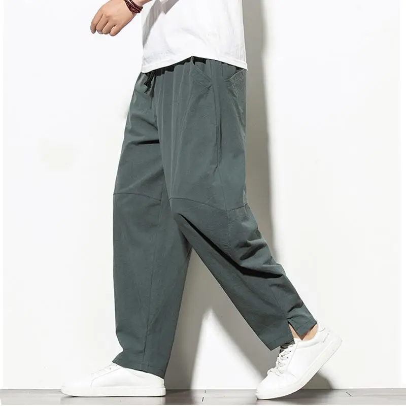 Günlük erkek pantolonları Harajuku kırışıklık ücretsiz kargo estetik