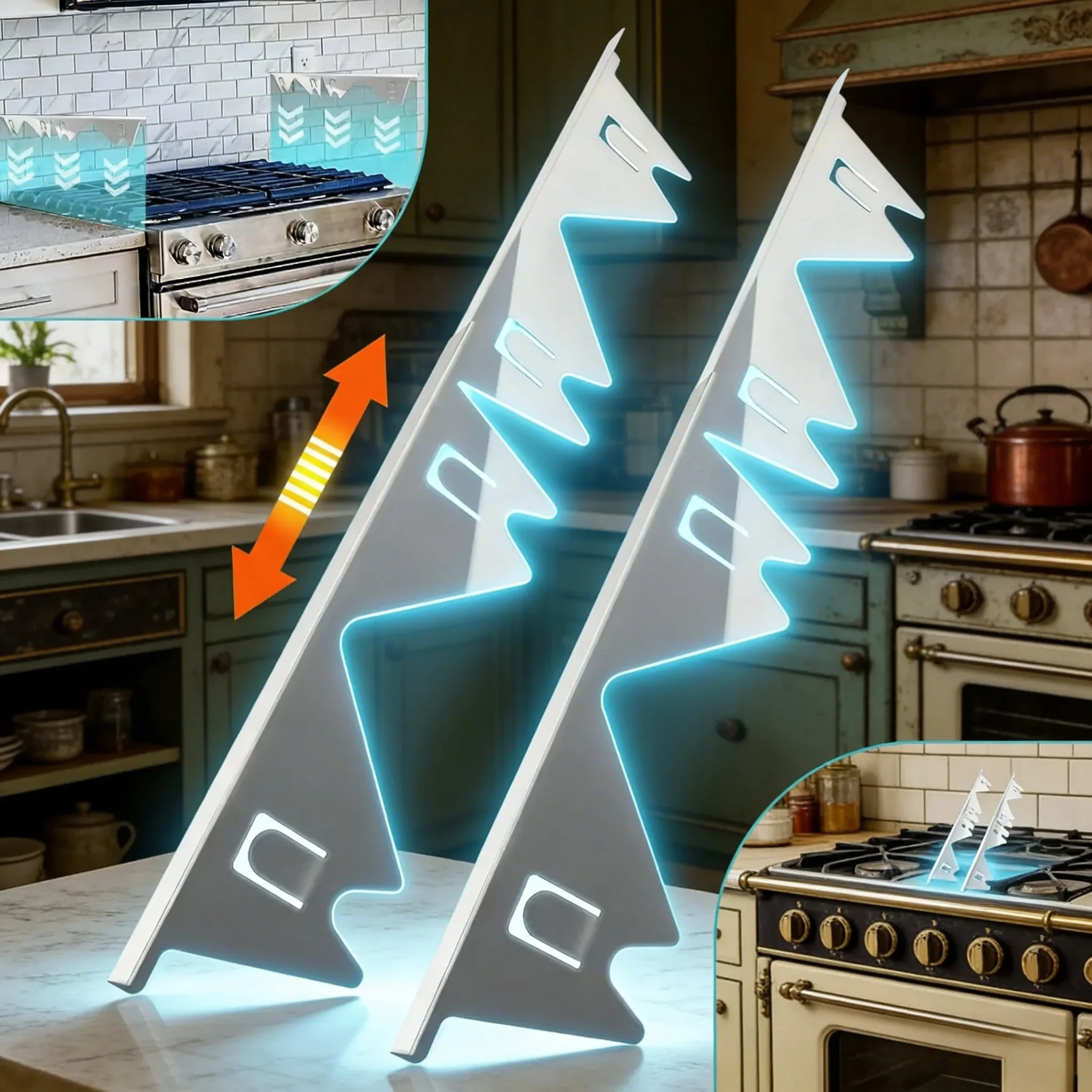 Silver Stainless Steel Adjustable Stove Gap Covers - Set of 4, Easy-to-Clean Kitchen Counter Fillers