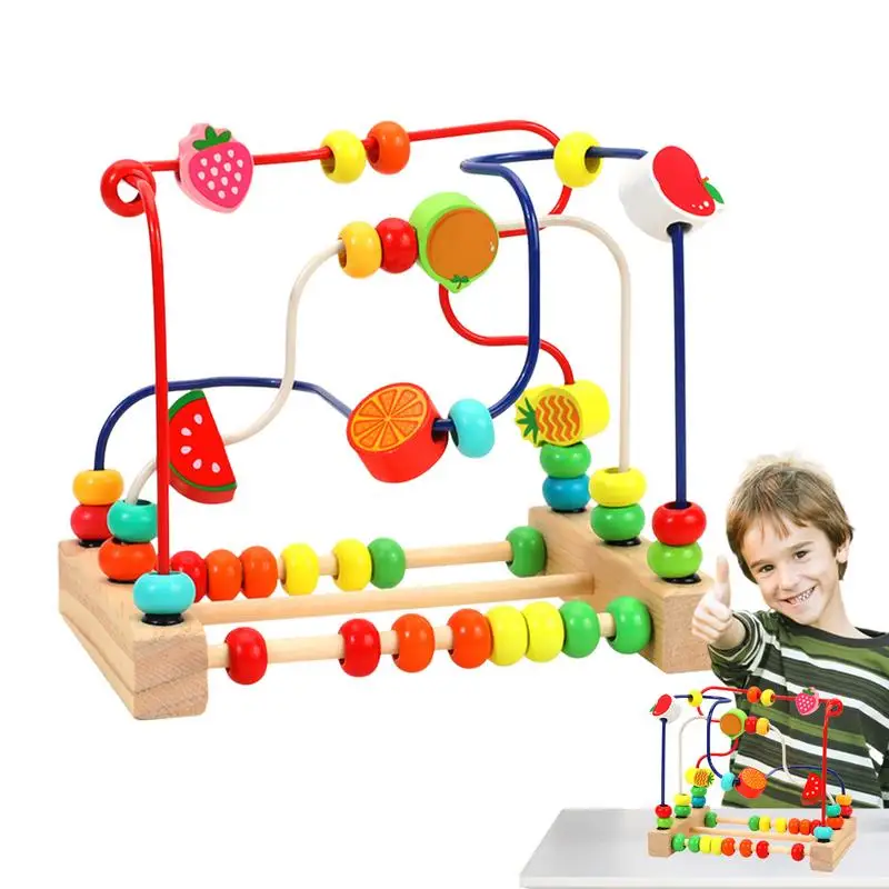 

Деревянная игрушка, лабиринт с бусинами, деревянный обучающий круг, искусственное дерево, Abacus, Игрушки для раннего развития и активности для детей, мальчиков и девочек