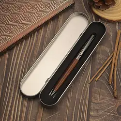 Premium Metal Ballpoint Pen with Wood Barrel - Smooth Writing Experience, High - End Design, Black Ink, Office Gift Case (Black)