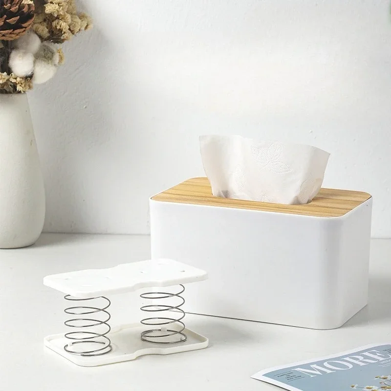 1 PC Paper Towel Box Spring Bottom Holder with Built-in Creative Household Universal Lifting High Elasticity Paper Drawer