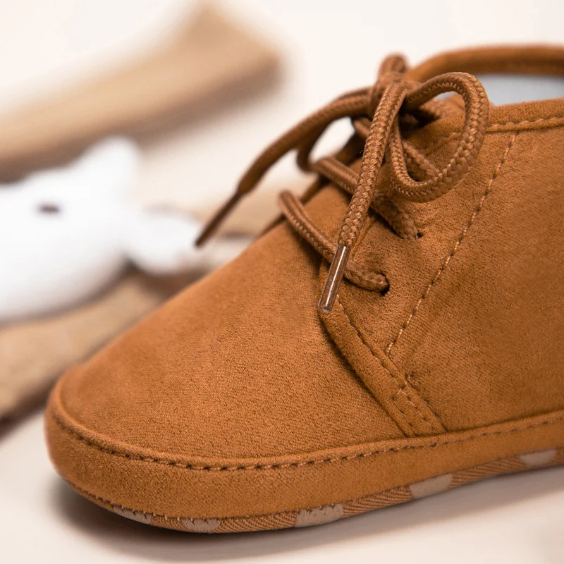 Newborns Baby Boys Girls Shoes Retro PU Soft Bottom Anti-slip Lacing Toddler Shoes First Walkers Infant Baby Booties 6