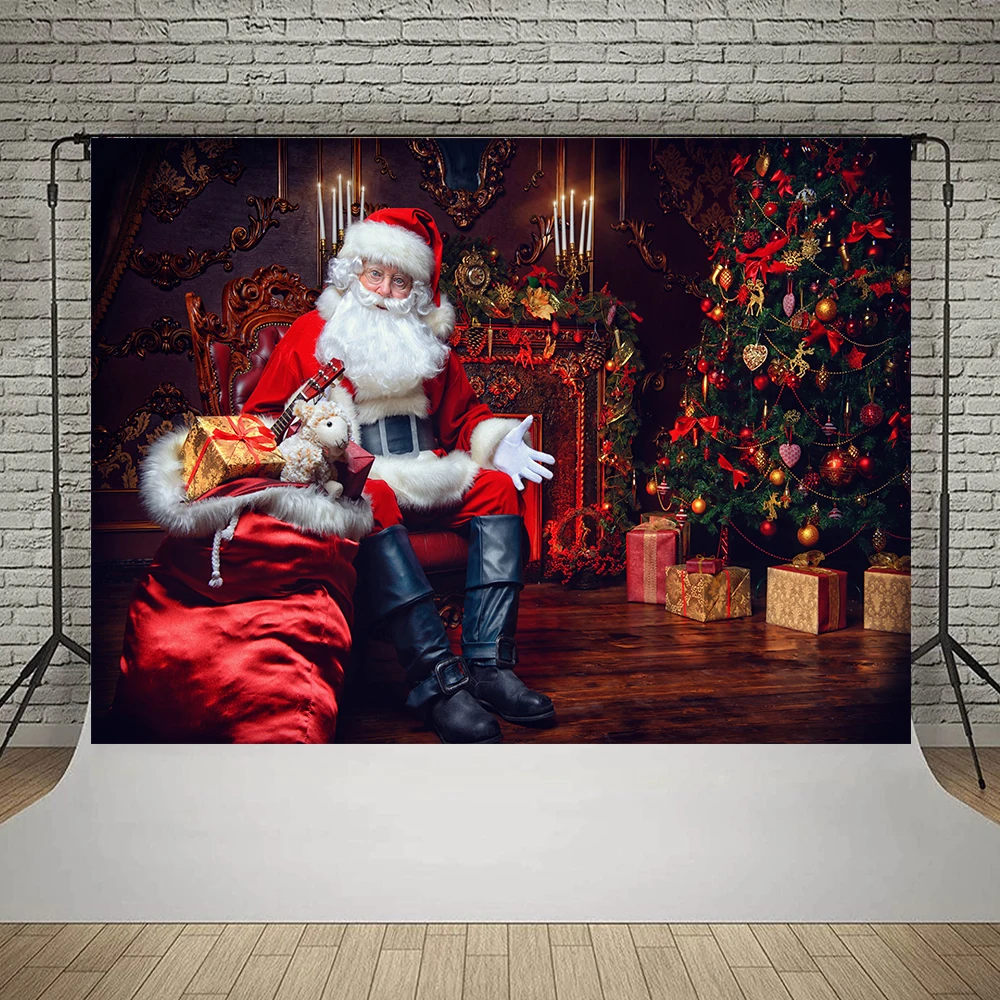 Toile De Fond Pour Photomaton De Noël Avec Père Noël Et