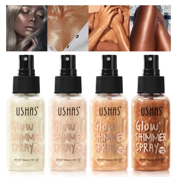 USHAS Evidenziatore liquido per il corpo a 4 colori Contorno viso Trucco illuminante Paillettes a lunga durata Illuminante Evidenzia idratante 1