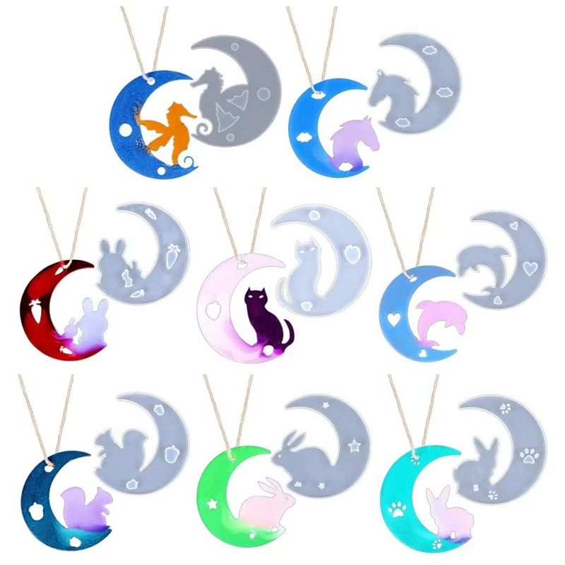 8Pcs DIY Molds for Moon Pendants 1