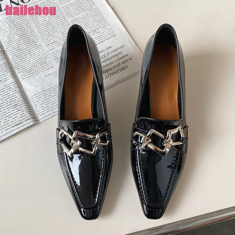 

Women Pumps Spring Female Shoes High Heels 2023 New Fashion Office Ladies Sandals Slides Metal Chain Casual OutsideFootwear