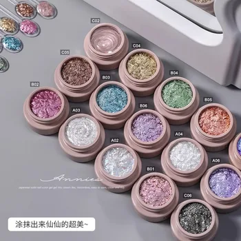 ANNIES 18 colori 3g Glitter Solid Gel Polish in Full Color Aurora Gel Non appiccicoso per unghie 3d Molding Nail Ge