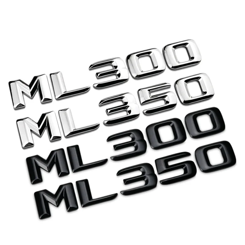 

3D ABS Black Car Rear Trunk Badge Sticker Emblem ML 300 320 350 400 500 Logo For Mercedes ML300 ML350 W166 W163 W164 Accessories