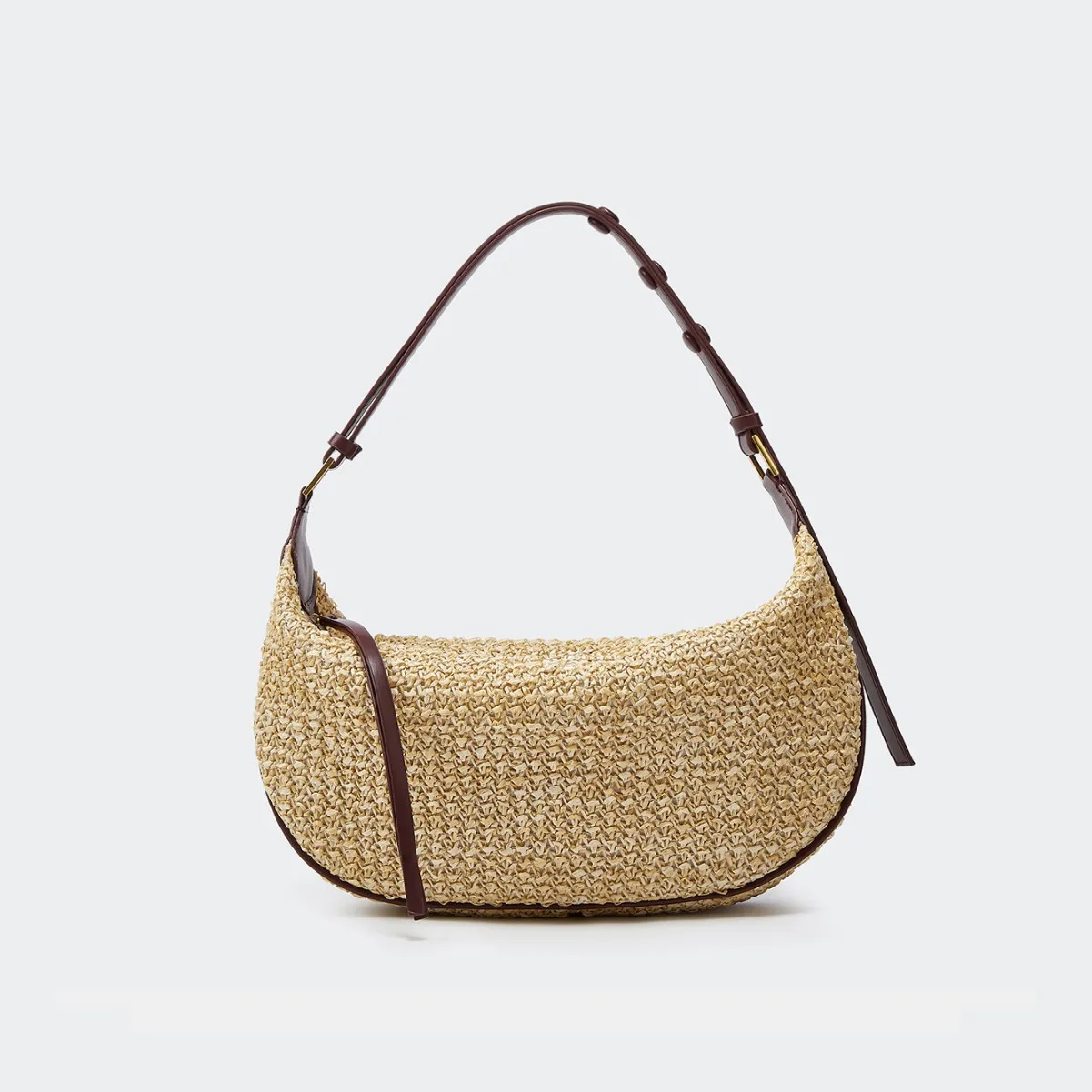 Summer New Women's Women's Shoulder Crossbody Armpit Straw Bag Seaside Beach Travelling Shopper Totes Woven Bag