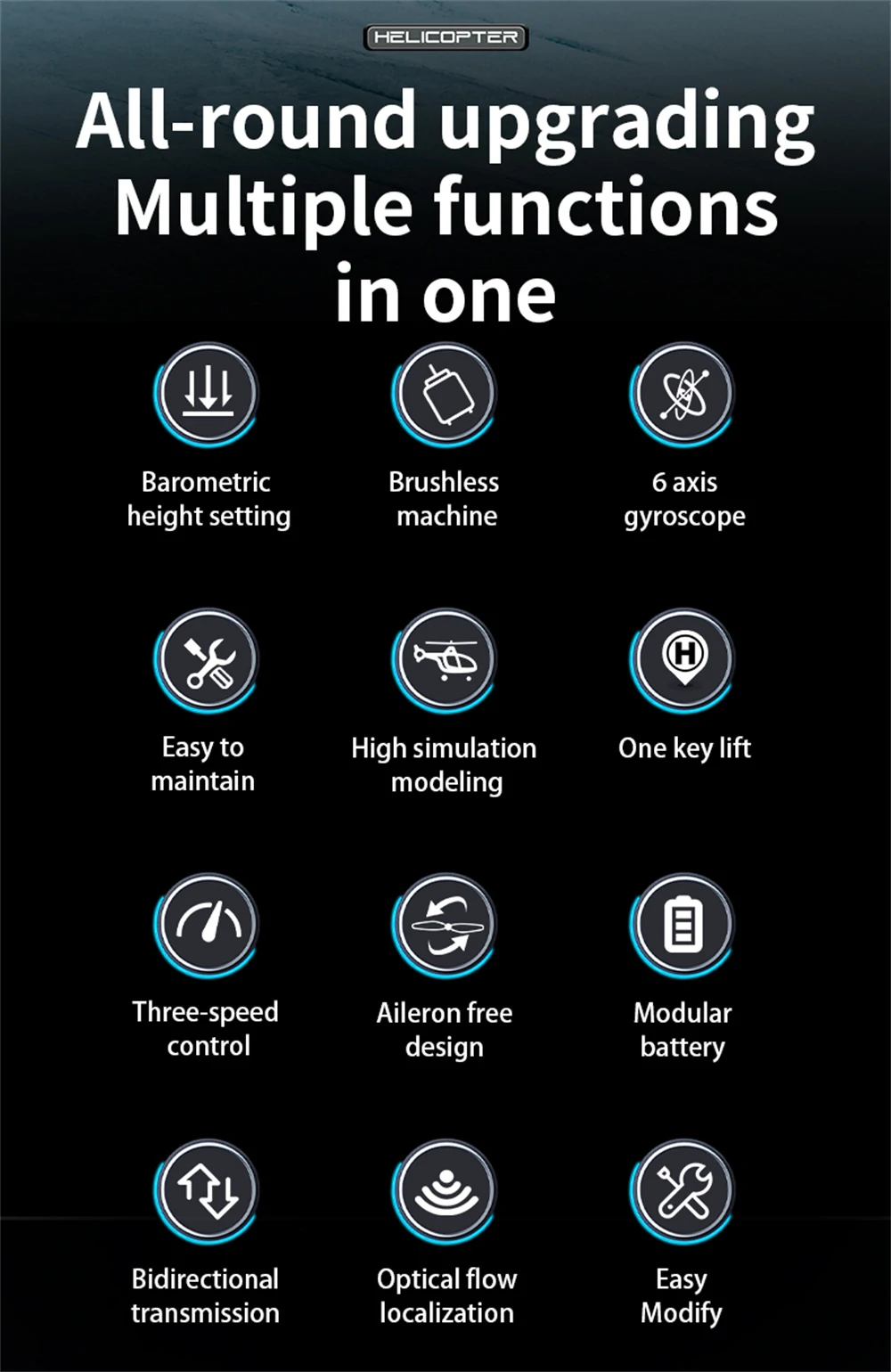 RC ERA C190 1:30 H145 Scale 2.4G 6CH  6-Axis Gyro Optical Flow Localization Altitude Hold Flybarless RC Helicopter RTF