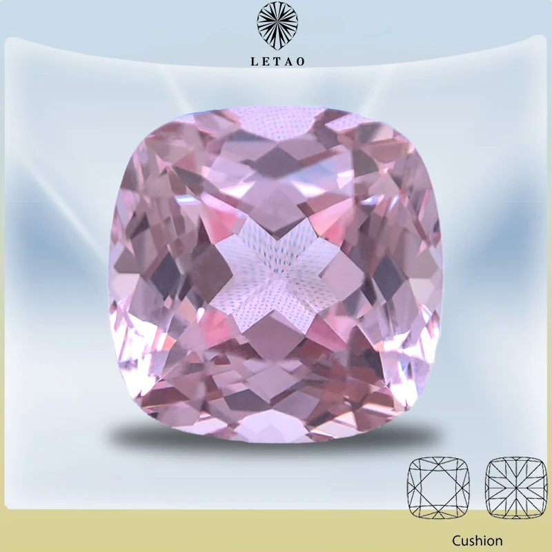 

Top Lab Grown Sapphire Sakura Pink Color Square Cushion VVS1 Charms Beads Diy Jewelry Making Material Selectable AGL Certificate