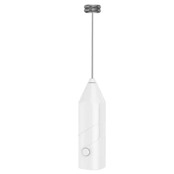 Wireless Electric Milk Frother and Whisk Mixer for Perfect Foam and Cream (White)