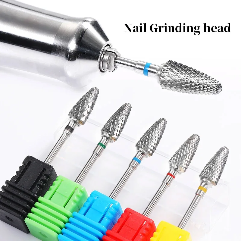 Tungsten Steel Milling Cutter Manicure Nail Drill Bits Electric Nail Files Pink Grinding Bits Mills Cutter Burr Accessories