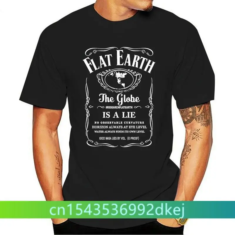 

New Summer High Quality Tee Shirt Flat Earth T Shirt In Black Jack T Shirt Earth Is Flat Cool T Shirt