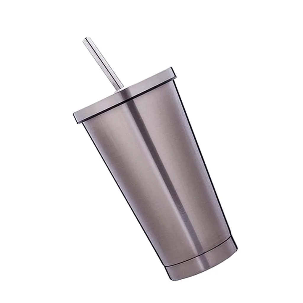 Stainless Steel Smoothie Tumbler With Straw - Juice & Iced Coffee Travel Cup