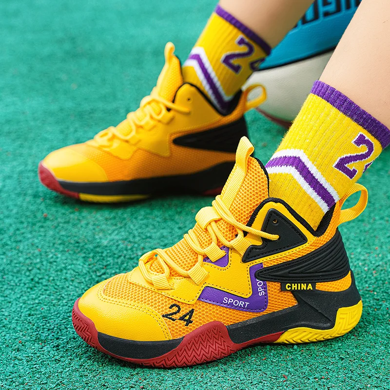 Children's Basketball Shoes Boys Girls Non-slip Sneakers Kids Ultralight Outdoor Gym Athletic Shoes Casual Basketball Trainers kids shoes red sneakers shadow sneakers