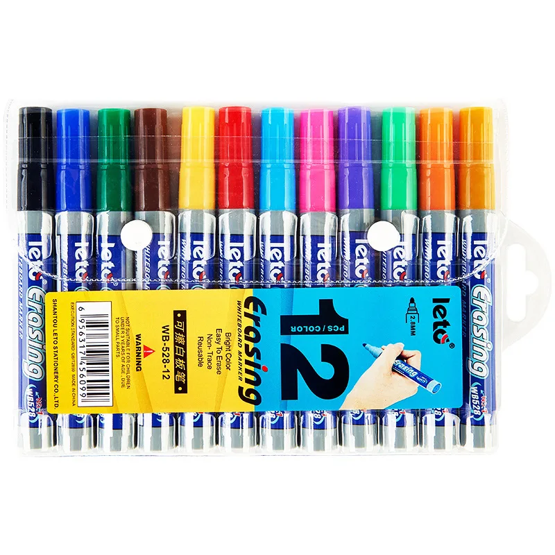 Vibrant Erasable Whiteboard Markers - Quick-Drying, High Capacity