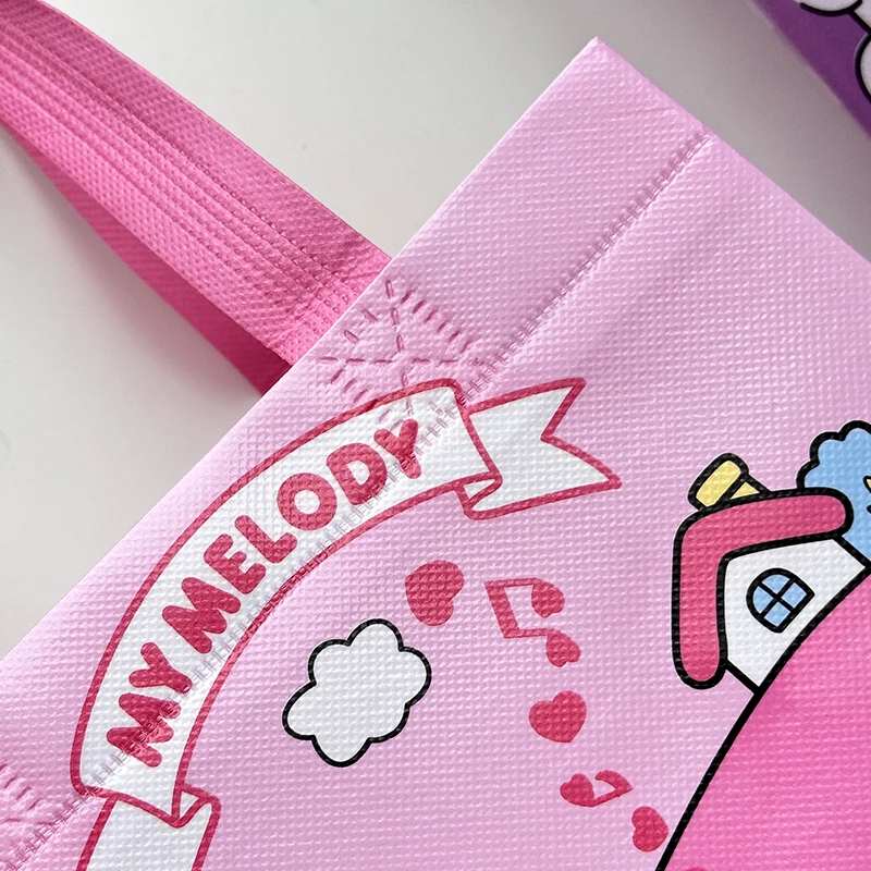 Kawaii Sanrio Kuromi My Melody Printed Non Woven Fabric Bag Cute Cinnamonroll Large Capacity Carrying Bag Item Storage Bags 5