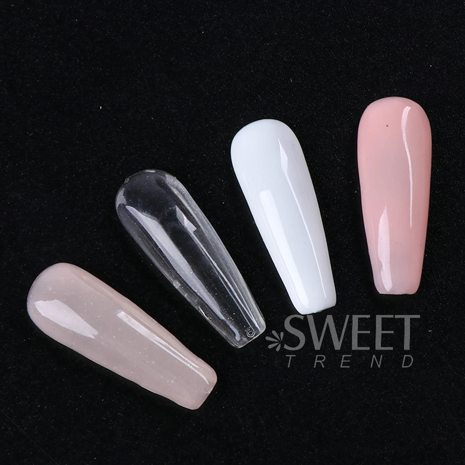 15ml Poly-Acryl Nagelverlängerungsgel in Nude-Rosa, Weiß und Transparent, Aufbaugel für Französische Maniküre und Nagelverlängerung – Detail 10