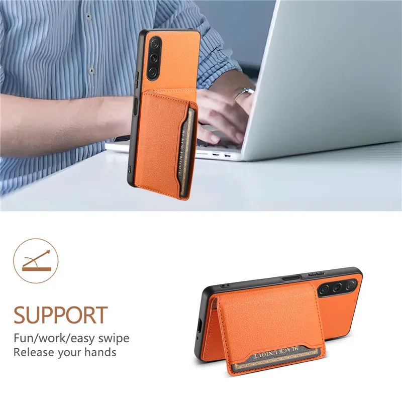EUCAGR Luxury Multifunctional PU Leather Wallet Phone Case with Card Holder
