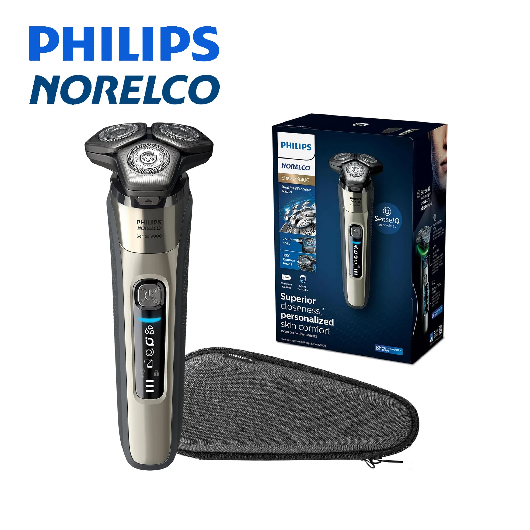 

Philips Norelco Wet & Dry Shaver Series 9000 Electric Shavers for men S9400 Trimmer