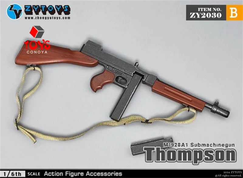ZYTOYS ZY2030 1/6 M1928 Thompson Submachine Gun Model 15cm