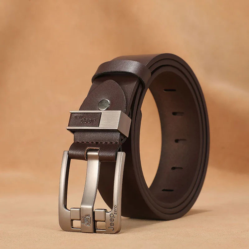 

Ремень мужской кожаный, роскошный регулируемый пояс с классической пряжкой, в деловом стиле, для джинсов и костюмов