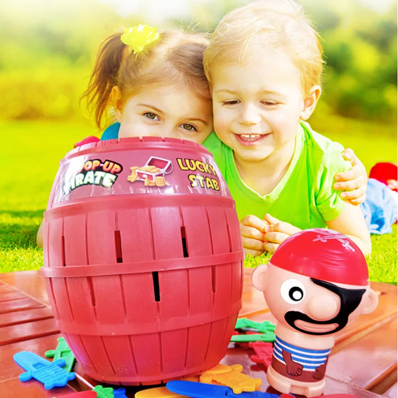 Funny Pirate Barrel Toys Lucky Game Jumping Pirates Bucket Sword Stab Tricky Toy Family Interactive Games for Child Kid Gift