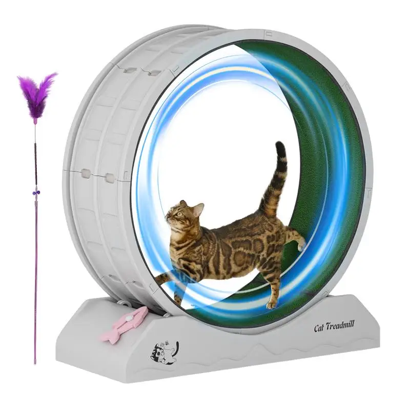 Running Wheel For Cats Quiet Workout Equipment For Kitten Large Cat Wheel Exerciser Indoors Safety Kitten Treadmill