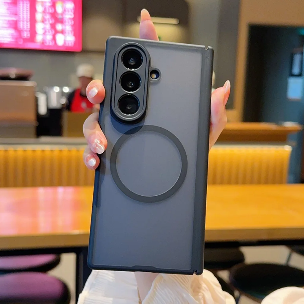 Matte Translucent Magnetic Phone Case with Full Hinge Protection