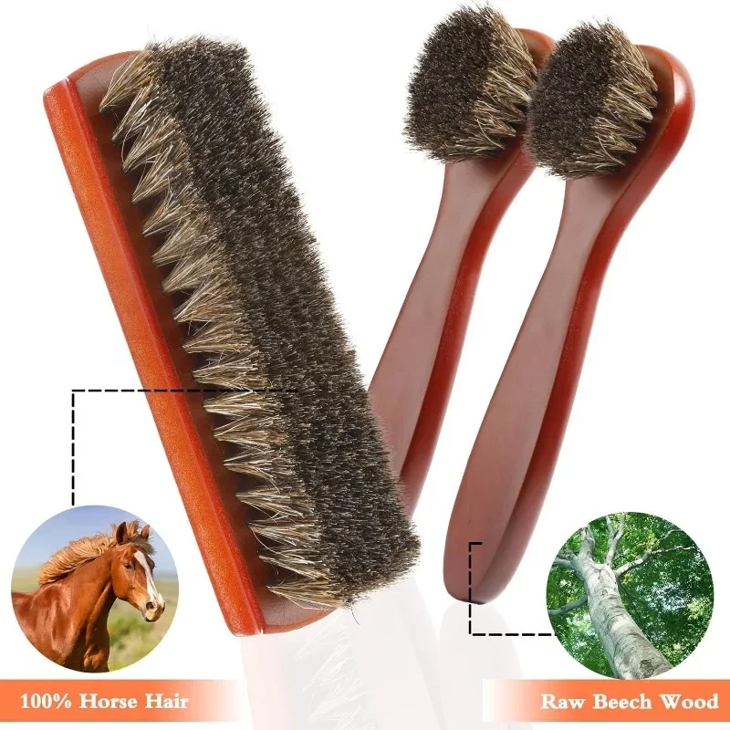 Horse Hair Brush Cleaning Leather  Cleaning Horsehair Shoe Brush - 7.1  Shoe Shine - Aliexpress