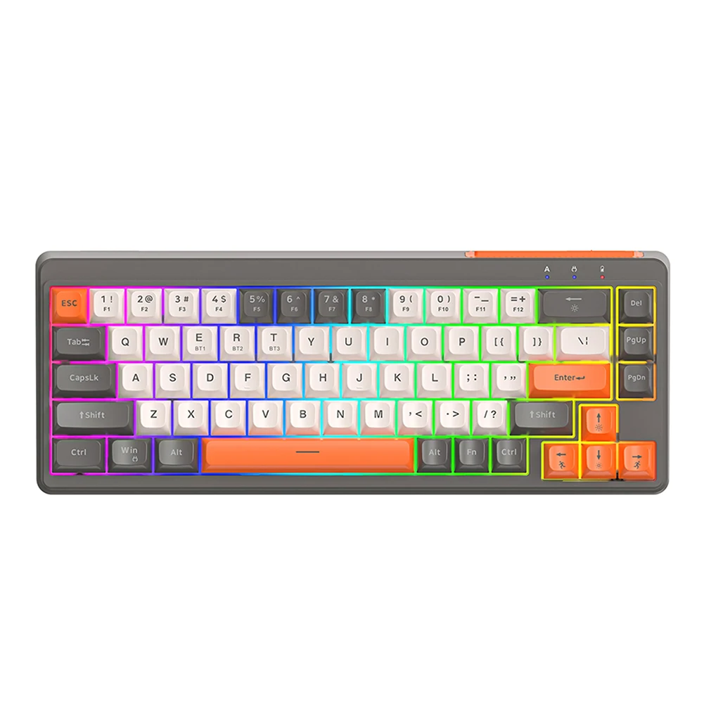 Mini Office Keyboard Tri-Mode BT5.0/2.4GHz/USB-C Wireless Gaming Keyboard for Windows Laptop PC Gamer
