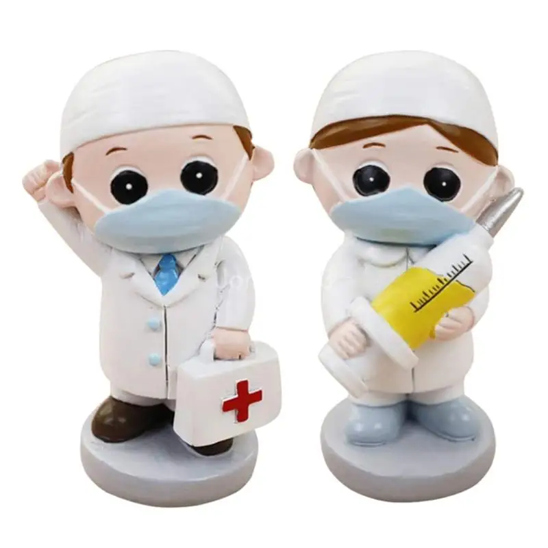 Q6PE Party Cake Ornament Doctor Nurse Figurine Cake for Nurse School Students