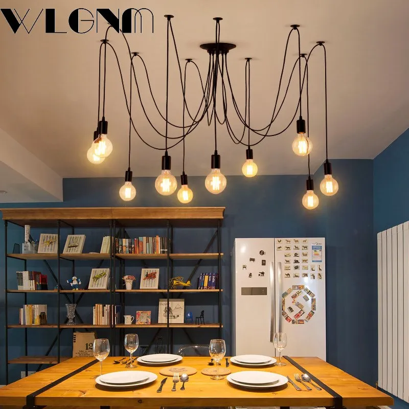 

Industrial Retro Pendant Light Spider Line Lamp E27 Bulb For Living Room Restaurant Hotel Lighting Indoor Decorative Luminaires