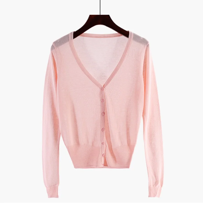 Cardigan Women Knitted Sweater Spring Autumn Summer Sun Protection Clothing Female Cardigans Women Thin Jacket Coat Ladies Tops - 3