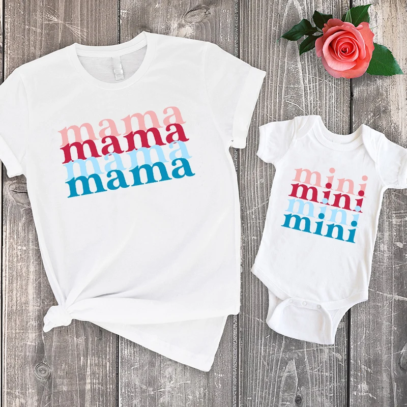 

Mommy and Me 4th of July Mama 4th of July Shirts Fourth of July Matching Tees Patriotic Mommy and Me Shirt Casual T-Shirts