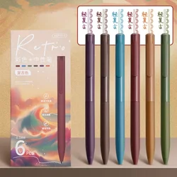 Vibrant 6 - Color Gel Pen Set - Smooth Writing Ballpoint Pens for School & Office Supplies (Retro set)