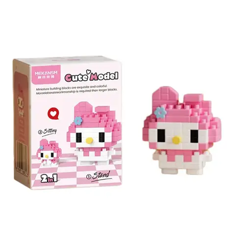 99 style SANRIO Hello Kitty Building Blocks Cartoon Figures Kuromi Bricks My Melody Children's Assembly Toys Cinnamoroll Gift - Image 76
