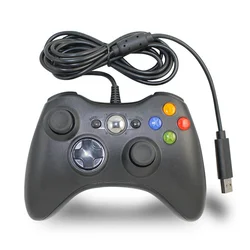 Wireless Gaming Controller with Rocker Joystick (360 Wired Black)