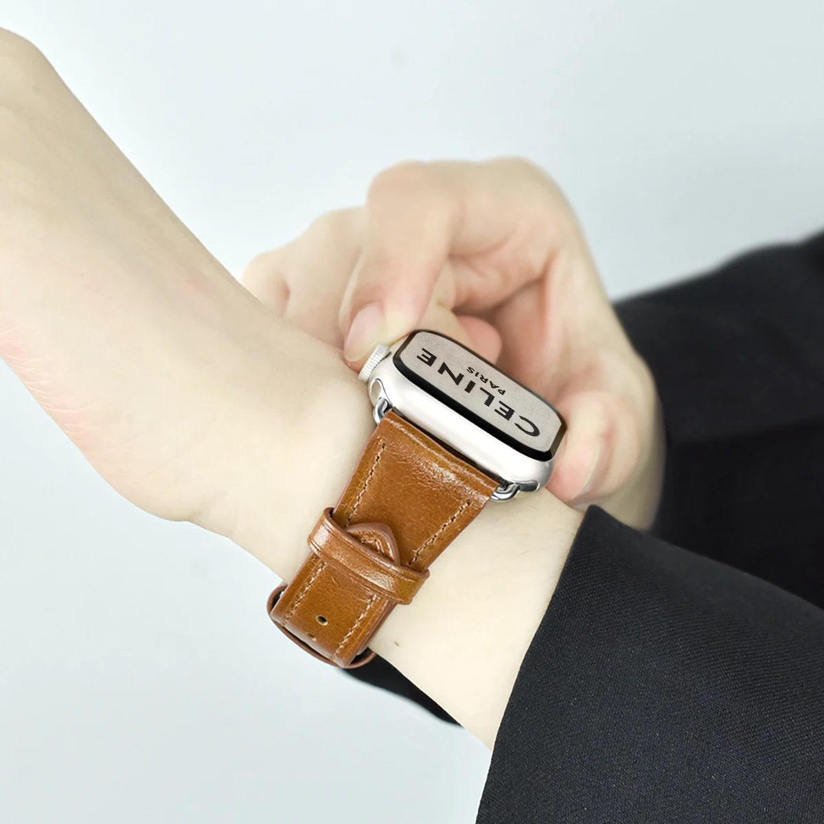 

Genuine Leather Watchband 38mm 40mm 41mm For iwatch 8 7 6 5 4 3 SE Wrist Strap 42mm 44mm 45mm 49mm for Apple Watch Bracelet