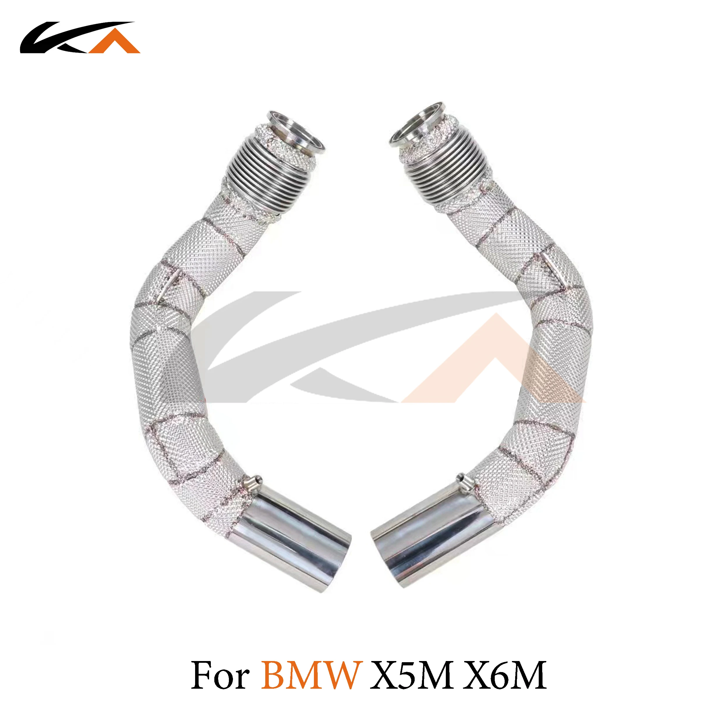 KA 튜닝 다운파이프 배기 스테인레스 스틸 헤더, BMW X5M X6M F85 F86 4.4T 퍼포먼스, 자동차 부품 열 차폐 촉매