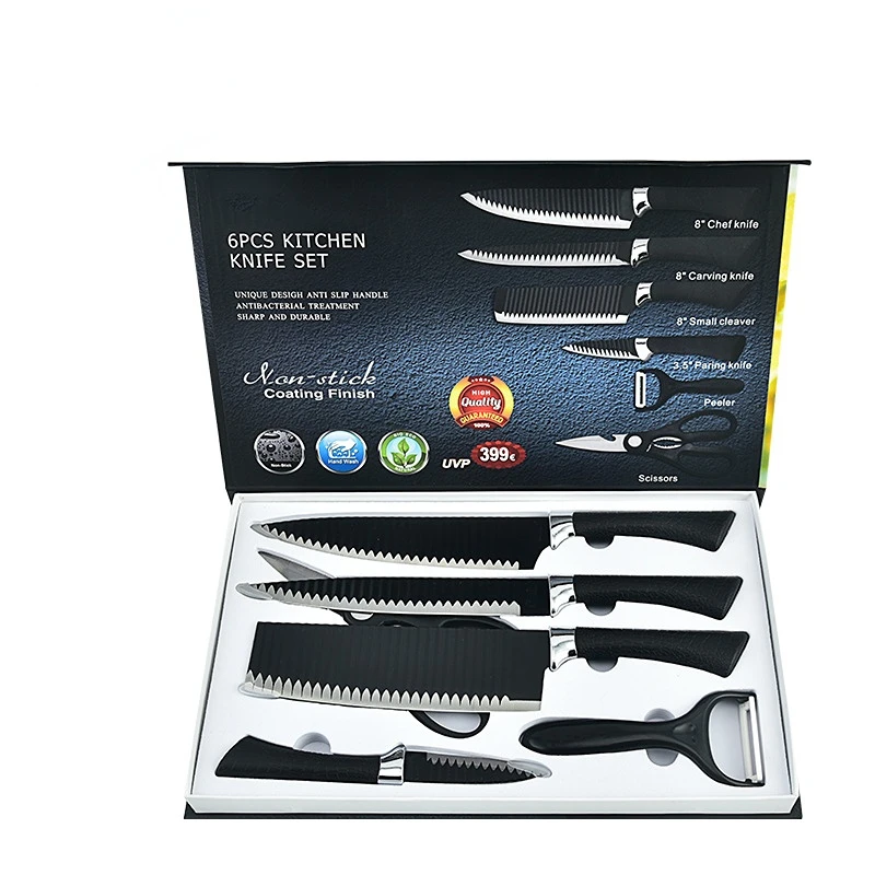 6 Piece Ceramic Coated Steak Knife Set