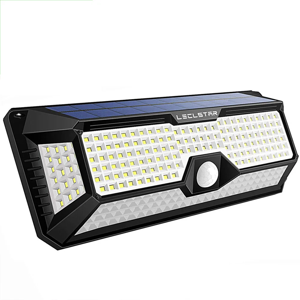 Outdoor Solar Wall Lamp Motion Sensor 268 LED Solar Lights with 3 modes IP65 Waterproof Solar Powered Lamp for Garden Yard Decor