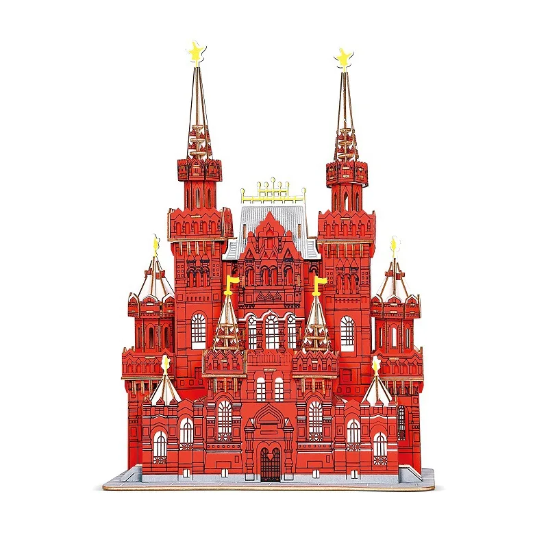 

Russia Moscow famous square Red Square wooden three-dimensional puzzle DIY manual model assembly