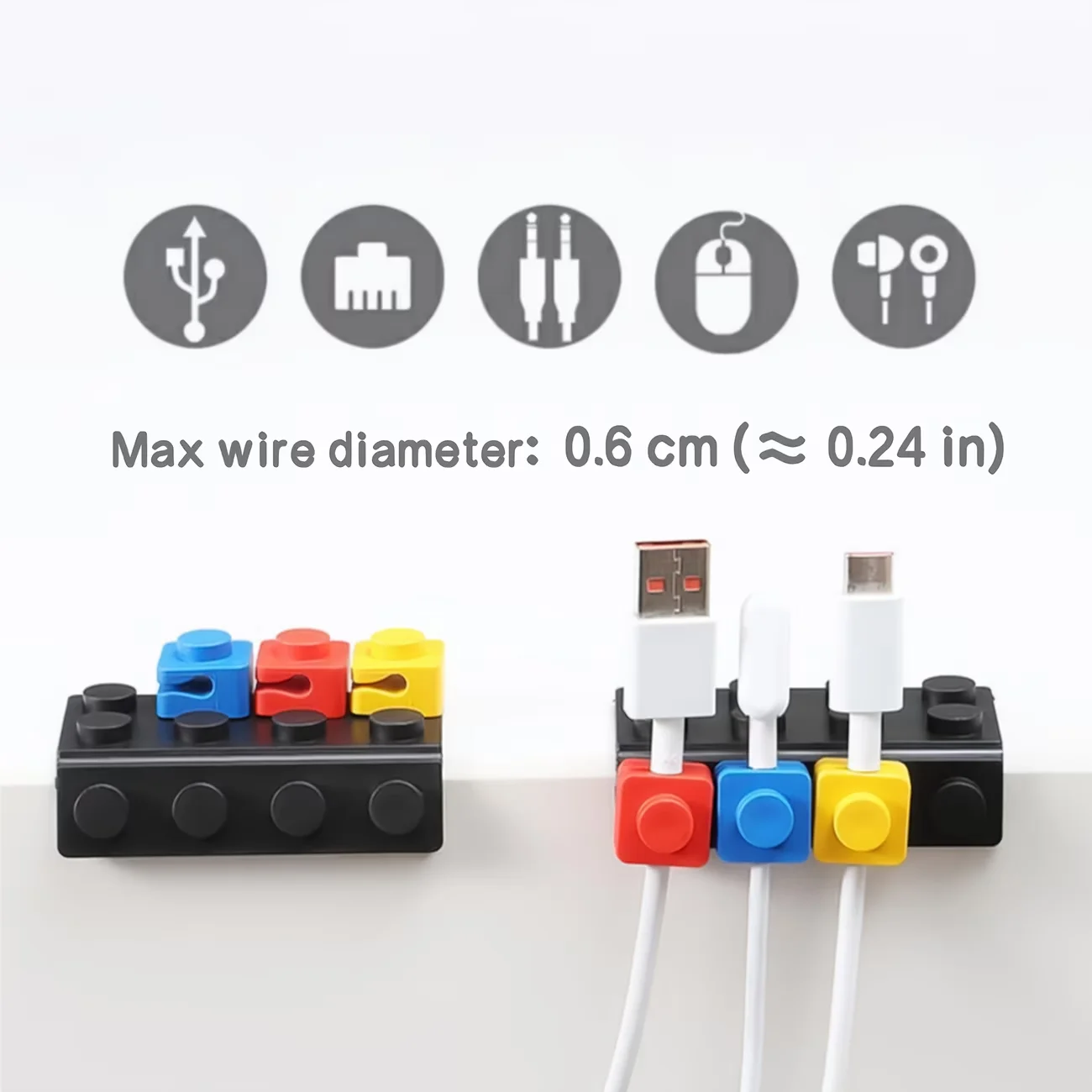 Modular Cable Organizer Set - DIY Splicing Wire Management & Storage Solution for Home and Office Desktops