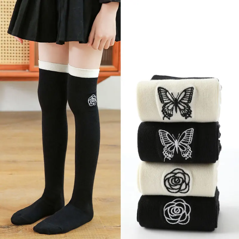 Girls Knee High Socks Spring Autumn Children Mid Tube Socks Student School for Kids Teenager Long children socks
