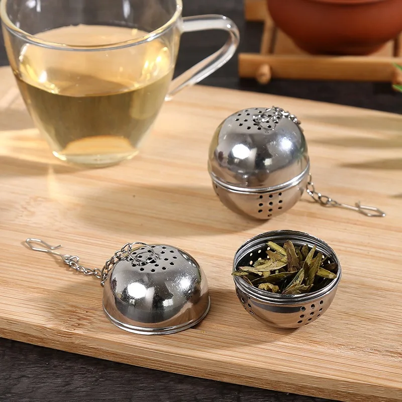 Tea Infuser Tealeaves Mesh Strainers Sieve Stainless Steel Particle Filters  Chain with Hook Coffee Herb Spice Diffuser Kitchen