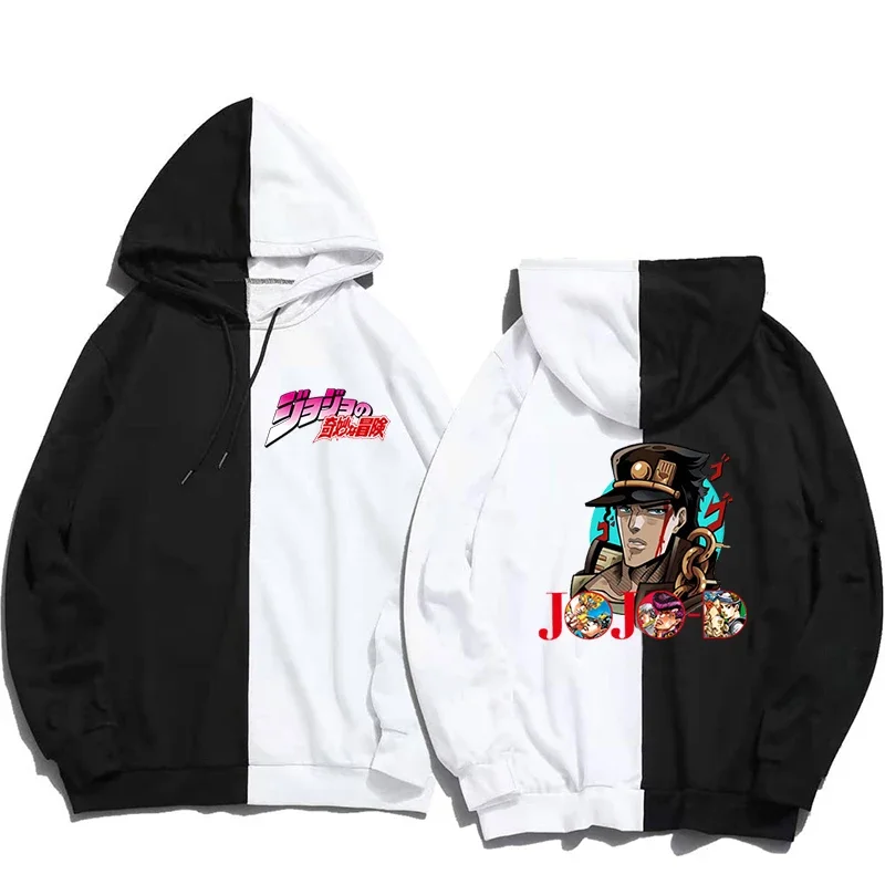 

Толстовка унисекс Винтажная с аниме-принтом, модная уличная одежда в стиле хип-хоп для мужчин и женщин, повседневный свитшот с принтом манга, приключения Джоджо