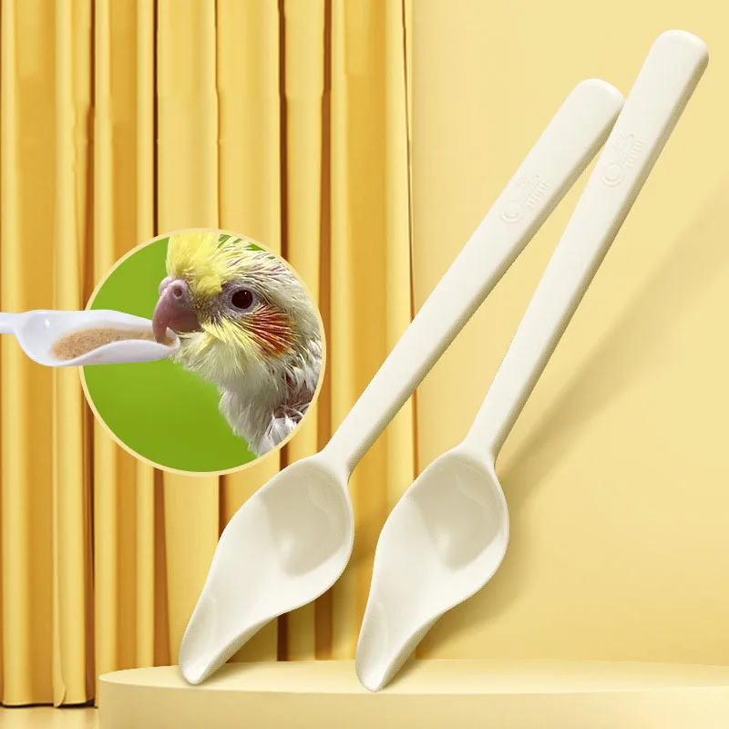 2/5pcs Bird Feeding Spoon Parrot Water Milk Medicine Food Spoons Plastic Heat Resistant Spoon Small Animals Pets Feeding Tools